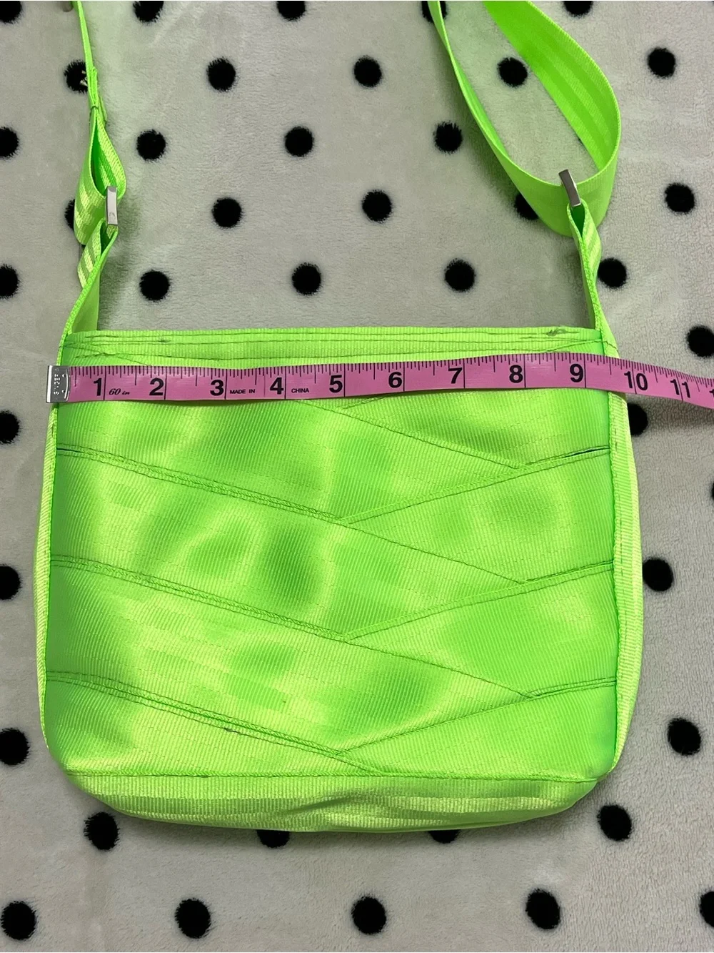 Neon Green Seat Belt Crossbody Bag by FiberTime